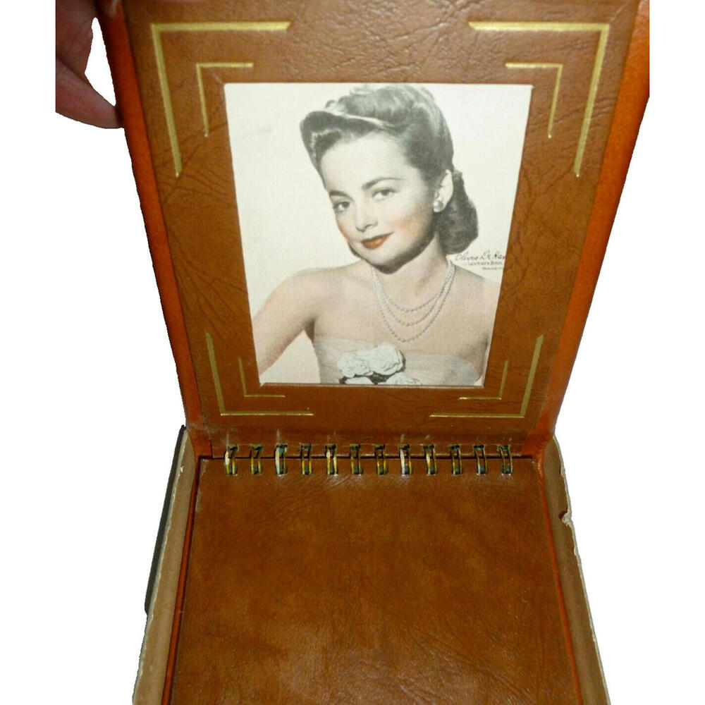 Vintage Photo-Snaps Tan Genuine Leather 24K Gold Photo Album No. 1040 Boxed